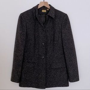 Caslon Black Wool Blend Button Up Blazer Jacket - Size 8